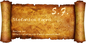 Stefanics Fanni névjegykártya